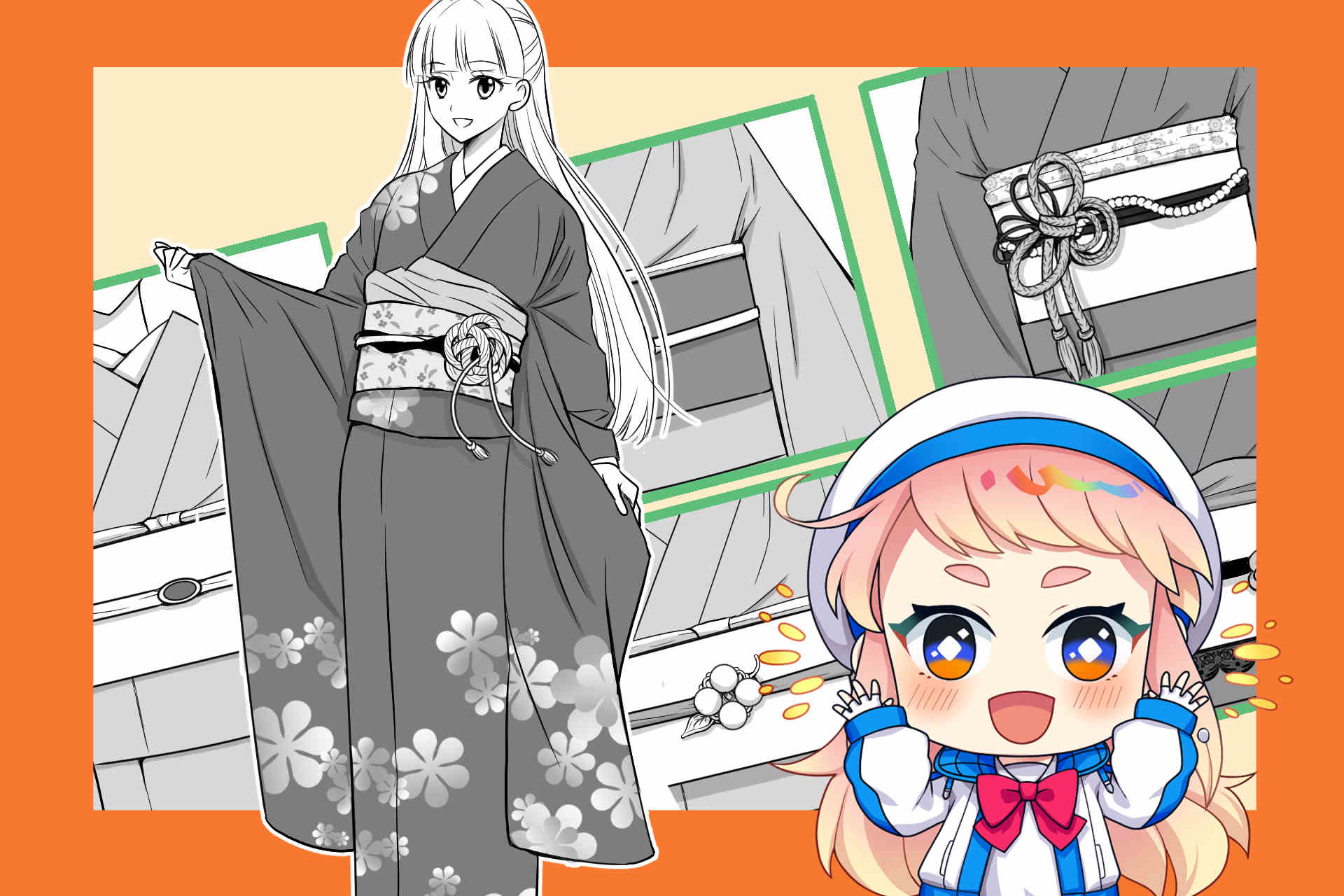 How to draw a kimono!  Learning the structure and basics of Japanese kimono led to zero discomfort