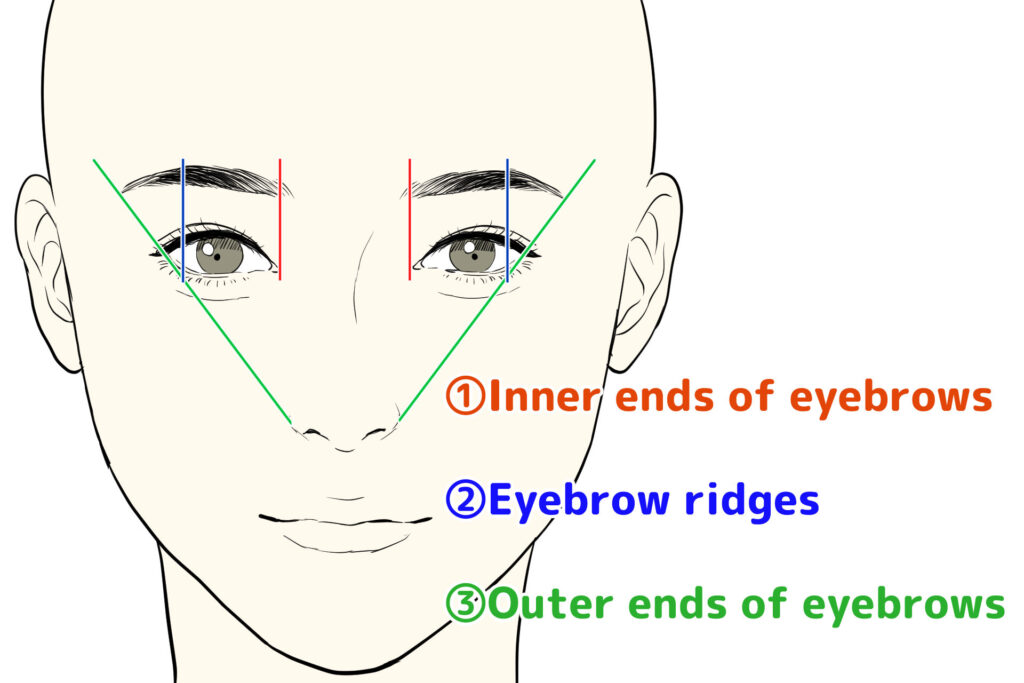 A simple face to explain the realistic eyebrows