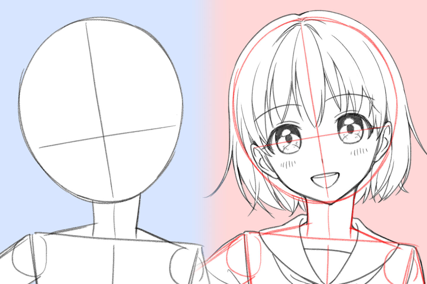 Master how to draw tentative pictures of the face, and you can improve your face illustration! The reason why faces look distorted is because of the tentative pictures.